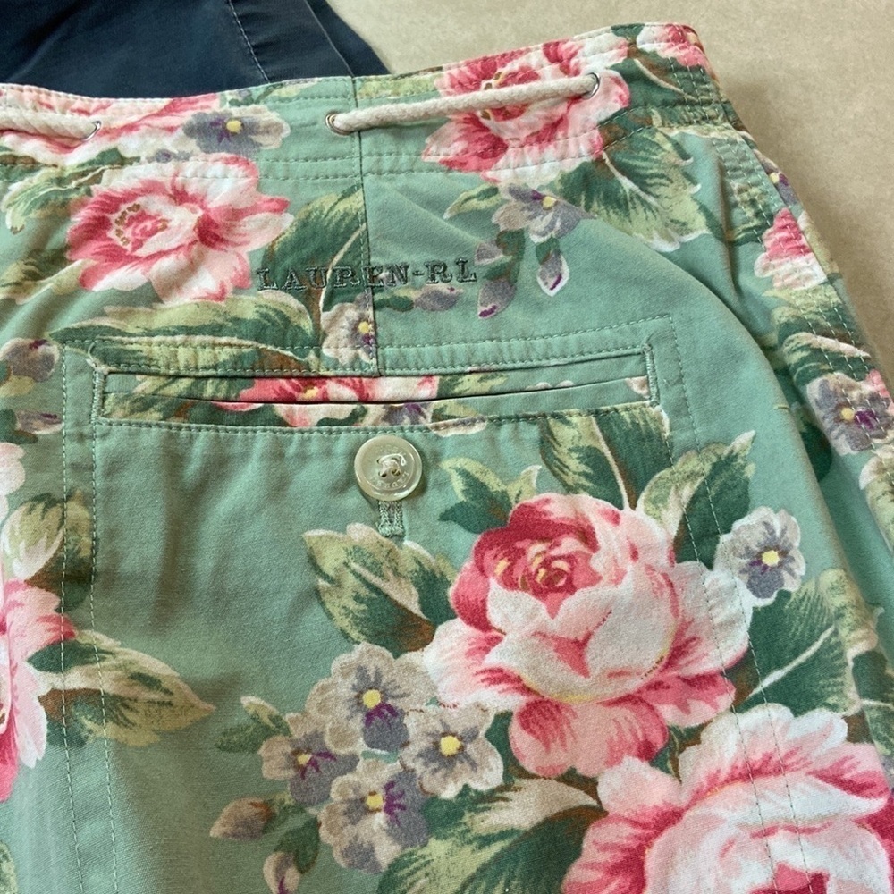 Lauren Ralph Lauren Mint Green Floral Cropped Pants - Picture 6 of 13